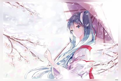 Vocaloid Hatsune Miku Traditional Clothing Kimono Matte Finish Poster Paper Print