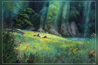 Anime Natural Light Landscape Forest Studio Ghibli Hd Matte Finish Poster Paper Print