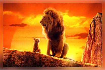 Movie The Lion King 2019 Mufasa The Lion King Simba Hd Matte Finish Poster Paper Print