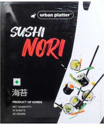 urban platter Sushi Nori Sheets (Roasted Seaweed Laver), 10 Sheets 30 g