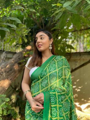 PANKHURI CREATION Printed, Paisley Bollywood Georgette Saree with Unstitched Blouse