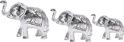 NIRMAL HANDI CRAFT Metal Elephant silver Color for Showpiece Decorative Showpiece  -  5.08 cm