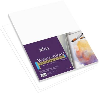 Campap Watercolor Painting Paper Pack 100% Cellulose - 10 Sheets - A4 Size - 300 GSM Sketch Pad