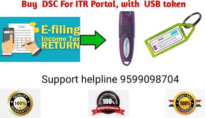 safescrypt DSC for ITR Class 3 signing 2 year Validity Digital Signature with Token. Smart Key
