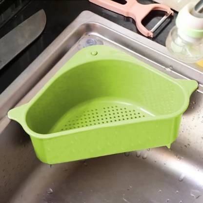BELIZZI Plastic Multipurpose Triangle Shape Sink Storage Basket Storage Basket