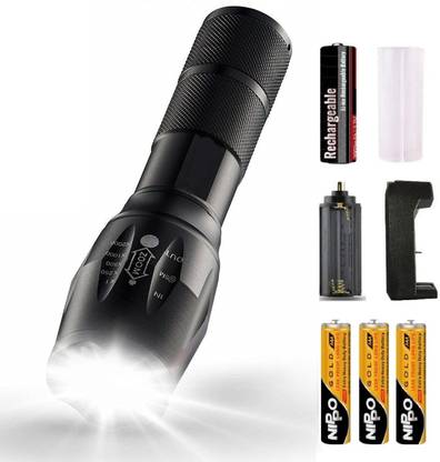jamunesh Rechargeable 5 MODES Waterproof Zoomable Long Range Focus Torch Light Torch