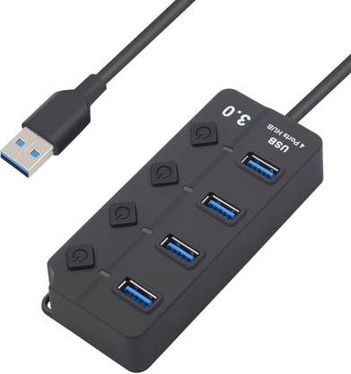 coolcold USB 3.0 HUB Splitter 4 Ports with On/Off Switches High Speed 5Gbps Multiple USB Port Expander for PC Computer USB Hub