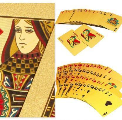 Senkiddpro Pure Gold Plated Playing Tash Cards For Picnic,Poker, Party,Teen Patti,Timepass.