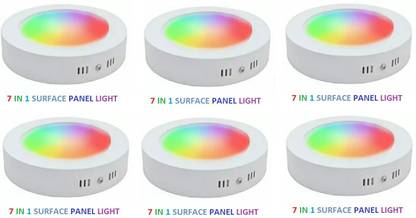 Nightstar 9 Watt 7 Colour in 1 Multicolour Surface panel Led Light 6 Pcs Recessed Ceiling Light Ceiling Lamp