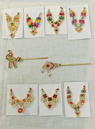 दुर्गा होज़री / एनी फैशन लड्डू गोपाल जी श्रींगार माला, बांसुरी सेट कॉम्बो डेयटी ऑर्नामेंट