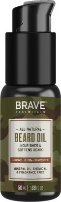 Brave Essentials All Natural Beard Oil | Nourishes and Stimulates Growth | 50 ml Hair Oil
