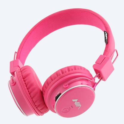 Belear NIA-QA Bluetooth Wireless On-Ear Pink Headphones Bluetooth & Wired