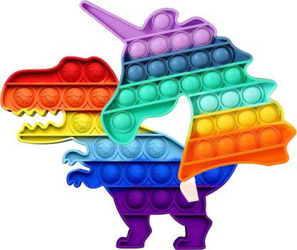 StupidCart Combo Set 2 | Unicorn and Dainasor Pop It Fidget Toys Colorful | Push Pop Bubble Fidget Sensory Toy |