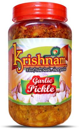 Krishnam Rajasthani Homemade Pickle, Lehsun Achar 1kg Garlic Pickle