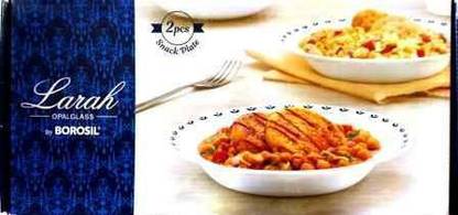 Larah by Borosil Gardenia 2 Pc Snack Plate Set Dinner Plate