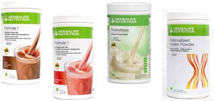 Herbalife Nutrition FORMULA-1SHAKE CHOCOLATE-500+STRAWBERRY-500+PP-400+SHAKEMATE-500G Whey Protein