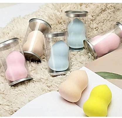 Lele 10 Pc. Premium Quality Pear Shape Beauty Blender Puff Multi Color with Carry Box