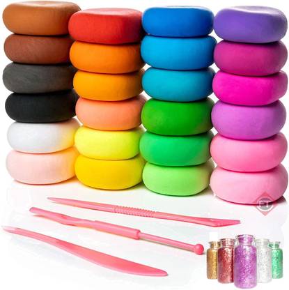 FC Clay Slime Packs with 24 Air Dry Clay and Glitter for Kids him/her Multicolor Putty Toy