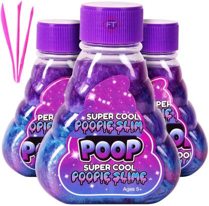 FC Party Slime 3 pcs of Purple Slime Poop Bottle for Girls Boys Purple Putty Toy
