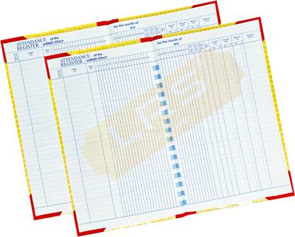 LRS Attendance Register - 32x20 cm - 110 Pages Long 110 Pages - Pack of 2 - 1-Part Attendance Register