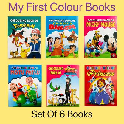 Colouring Book Of Pokemon, Colouring Book OF Chota Bheem, Colouring Book Of Mickey Mouse, Colouring Book Of Motu Patlu, Colouring Book Of Honey Bunny Ka Jholmaal, Colouring Book Of Princess