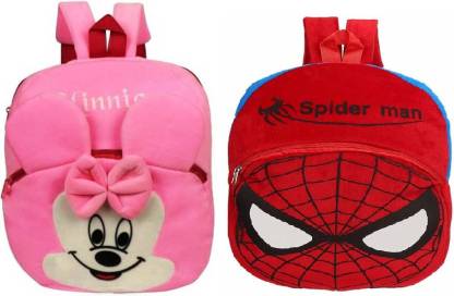 STJ SOFT TOYS (Combo Offer) for your Kids (Minny, Spiderman) Baby School Bag Backpack