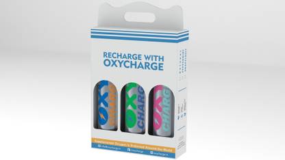 Oxycharge All-Natural Oxygen For Health, Wellness, Recovery-Combo - With Mask - Pack Of 3 Portable Oxygen Can