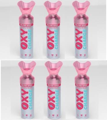 Oxycharge All-Natural Oxygen For Health, Wellness - Grape Fruit - With Mask - Pack Of 6 Portable Oxygen Can