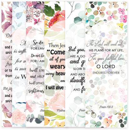 Creatie Bible Scripture Verse Bookmarks | Pack of 50 | 1.75Inx5.25In | Without Magnet Bookmark Bookmark