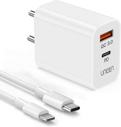 UNIGEN 20 W 3 A Wall Charger for Mobile with Detachable Cable