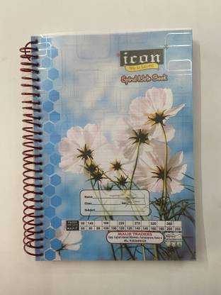 ICON Eco friendly, Spiral bound notebook A4 Note Book Single Lined ruled 380 Pages