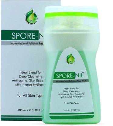 SPORE-NIL Anti Pollution  | 100ml. | Anti-oxidant | Advanced skin care formula | with Green Tea extract Face Wash