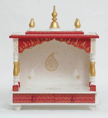 DEVIKA ART wooden pooja mandir three side open Solid Wood Home Temple