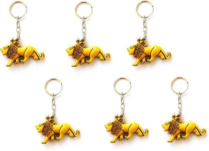 MM Premium plastic Double sided Lion keychain - Set of 6 Keychains Key Chain