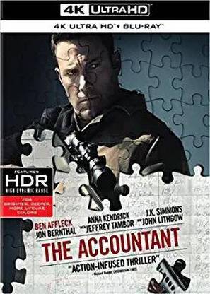 The Accountant (Uncut) [4K Ultra HD + Blu-ray + UltraViolet] (2016) | Includes SlipCover | Imported from USA | Warner Bros | 128 min | English DTS-HD Master Audio 7.1 | Action Crime Drama | Director: Gavin O'Connor | Starring: Ben Affleck, Anna Kendrick, J.K. Simmons [Blu-ray]