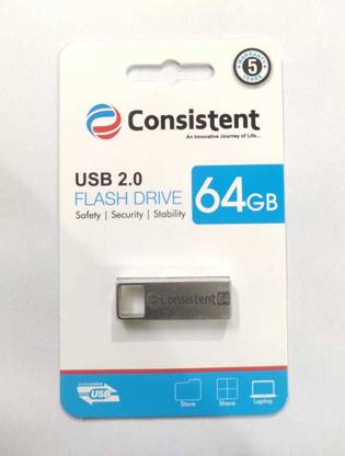 Consistent USB 2.0 64GB PENDRIVE CTP10064 64 GB Pen Drive Compatible with Audio Player, Desktop Computer, Laptop, Television USB 2.0 Metal Case
