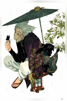 Anime One Punch Man Boy Garou One Punch Man White Hair Matte Finish Poster Paper Print