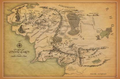 Map Middle Earth The Lord Of The Rings Matte Finish Poster Paper Print