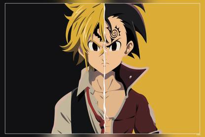 Anime The Seven Deadly Sins Angry Black Eyes Matte Finish Poster Paper Print