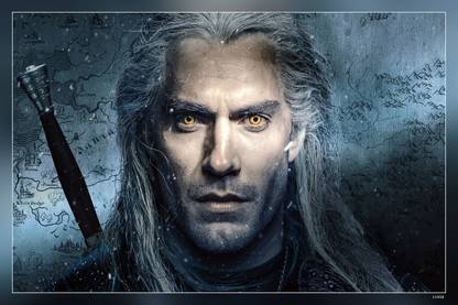The Witcher Netflix Henry Cavill Orange Eyes Matte Finish Poster Paper Print