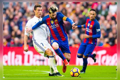 By Cristiano Ronaldo V/S Lionel Messi Matte Finish Poster Paper Print