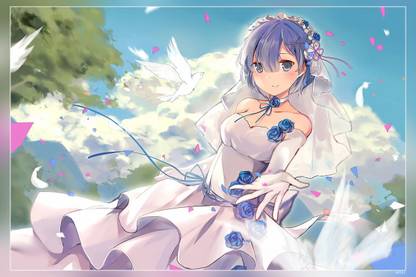 Anime Girls Re Zero Kara Hajimeru Isekai Seikatsu Rem Re Zero Matte Finish Poster Paper Print