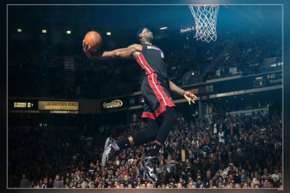 Lebron James Dunk Nba Matte Finish Poster Paper Print