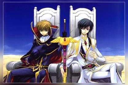 Code Geass Kururugi Suzaku Lamperouge Lelouch Anime Boys Matte Finish Poster Paper Print