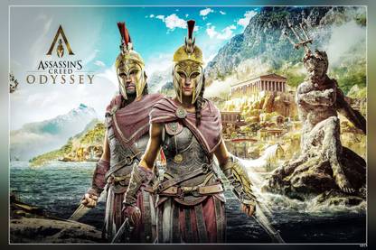 Alexios And Kassandra Assassins Creed Odyssey Game Matte Finish Poster Paper Print