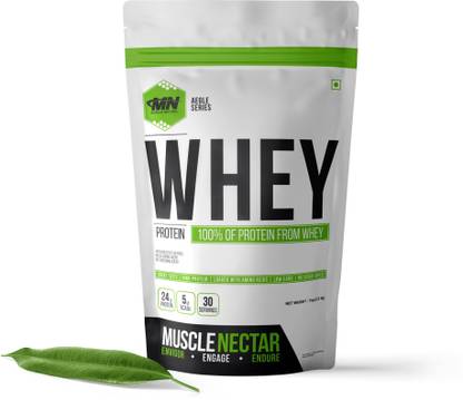 Muscle Nectar 100% Whey Protein Powder (Blend of Concentrate & Isolate) with Digestive Enzymes Whey Protein