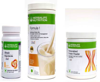 Herbalife Nutrition FORMULA1 BANANA & AFRESH GINGER & PERSONALIZED PROTIEN POWDER 200 GRAM Plant-Based Protein