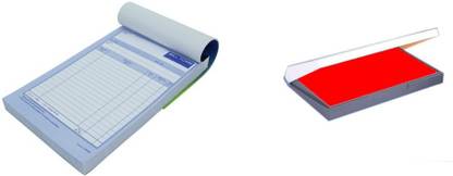 RetailPick Bill Book - 100 Sets (100 Printed and 100 Plain) + Red stamp Pad Bill Book 100 Sets (100 Printed and 100 Plain) (Pack of 1) With Red Stamp pad 1-Part Bill Book