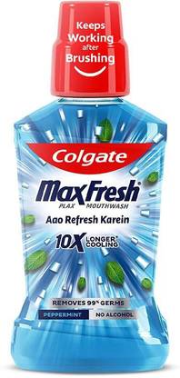 Colgate MaxFresh Plax Antibacterial Mouthwash removes over 99% of germs Toothpaste