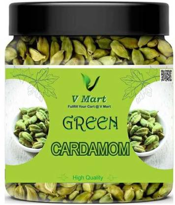 V MART Green Cardamom Big Size ,Whole Green Elaichi (800gm=200*4 Jar Pack]